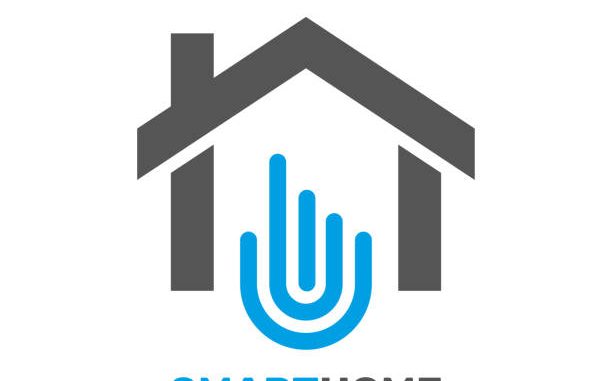 Smart home emblem for digital technologies. Vector illustration. EPS 10